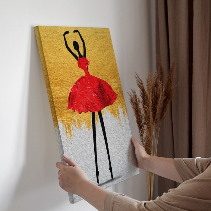 Πίνακας σε καμβά για την διακόσμηση τοίχου με μια Κόκκινη Μπαλαρίνα
