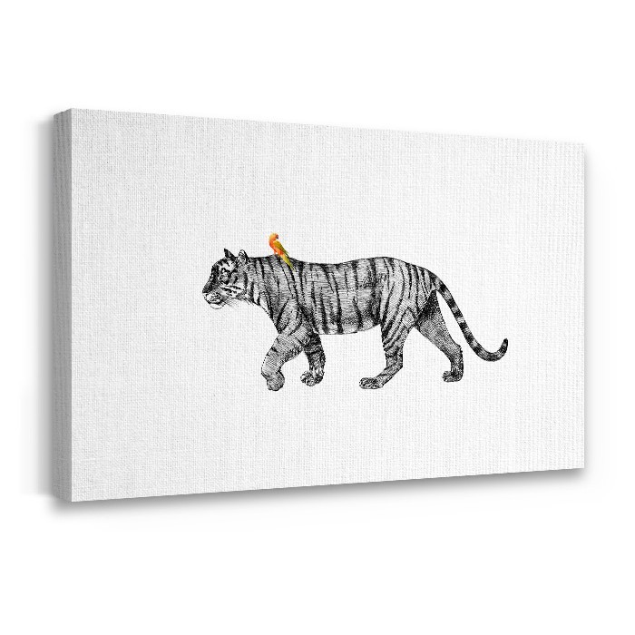 Πίνακας σε καμβά με τελάρο Βόλτα με την τίγρη