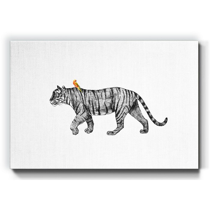 Πίνακας σε καμβά Βόλτα με την τίγρη