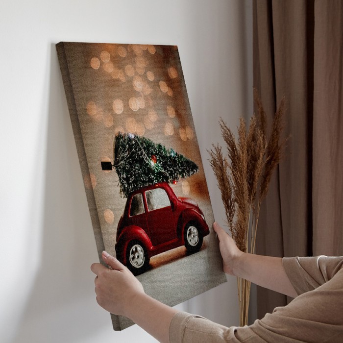 Πίνακας σε καμβά διακόσμηση τοίχου – Christmas Car