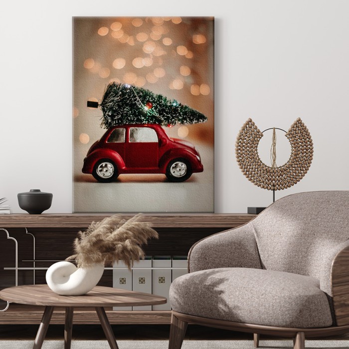 Πίνακας σε καμβά για το δωμάτιο – Christmas Car