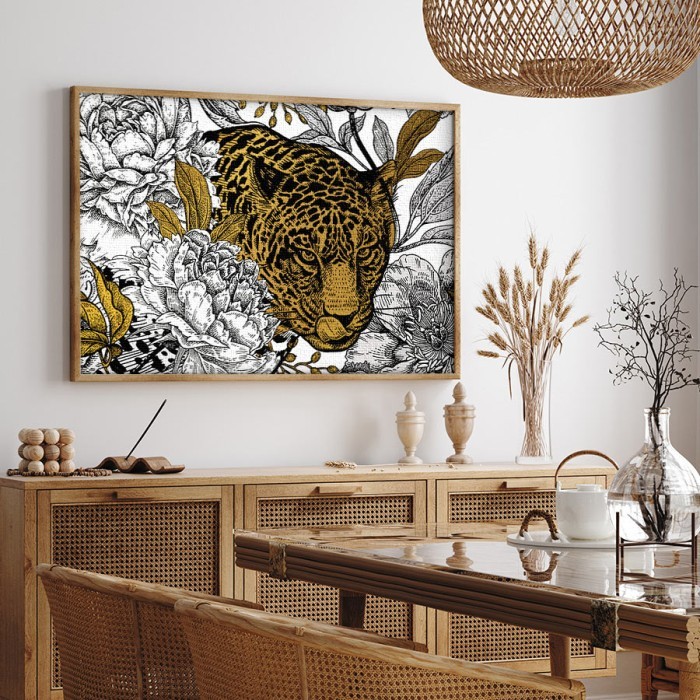 Πίνακας σε καμβά για το δωμάτιο – Golden Tiger