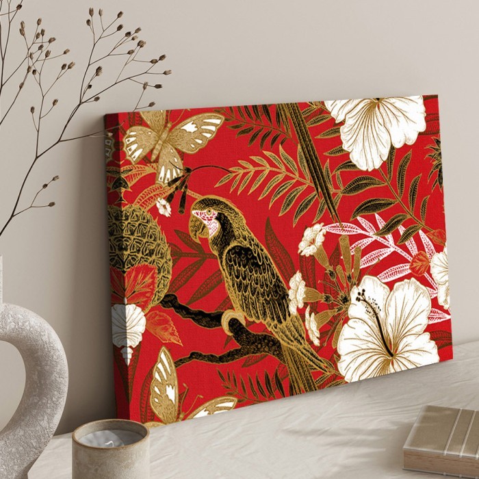 Πίνακας σε καμβά για το δωμάτιο – Tropical Parrot