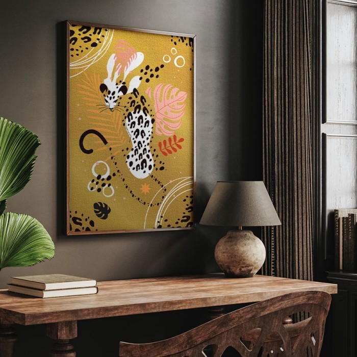 Πίνακας σε καμβά με κορνίζα – Modern Leopard