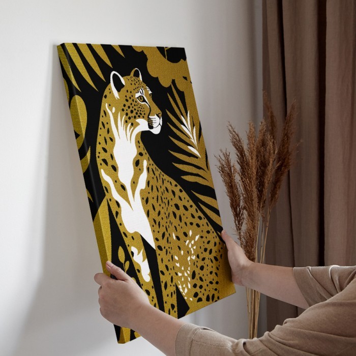 Πίνακας σε καμβά διακόσμηση τοίχου – Golden Leopard