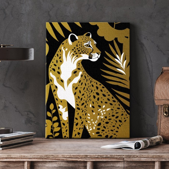 Πίνακας σε καμβά για το δωμάτιο – Golden Leopard