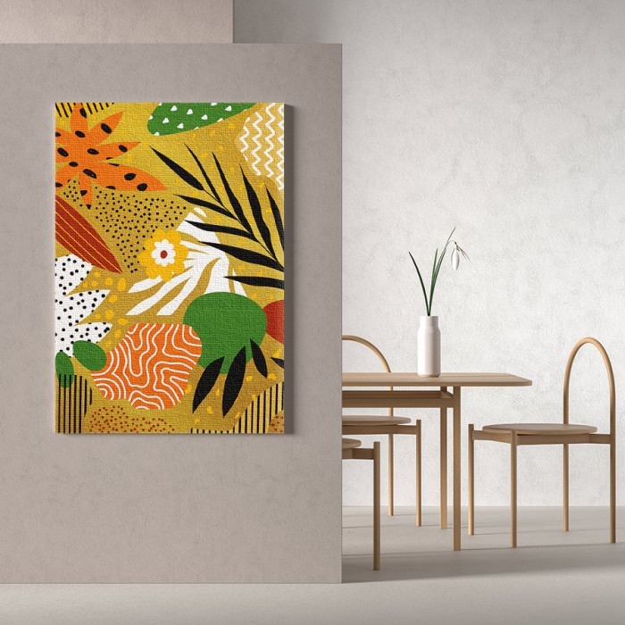 Πίνακας σε καμβά για το δωμάτιο – Tropical Leaves