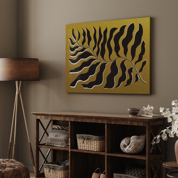 Πίνακας σε καμβά για το δωμάτιο – Palm Leaf