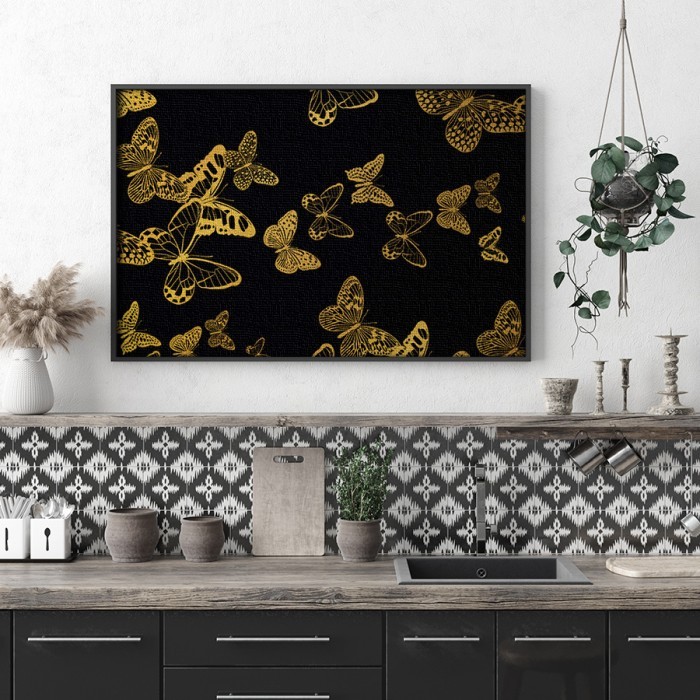 Πίνακας σε καμβά με κορνίζα – Flying Butterflies