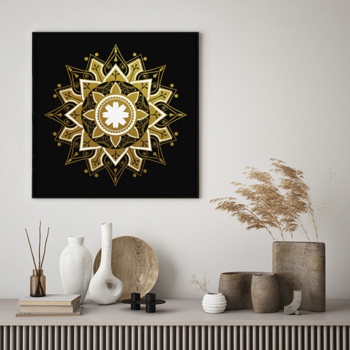 Πίνακας σε καμβά με κορνίζα – Mandala Star
