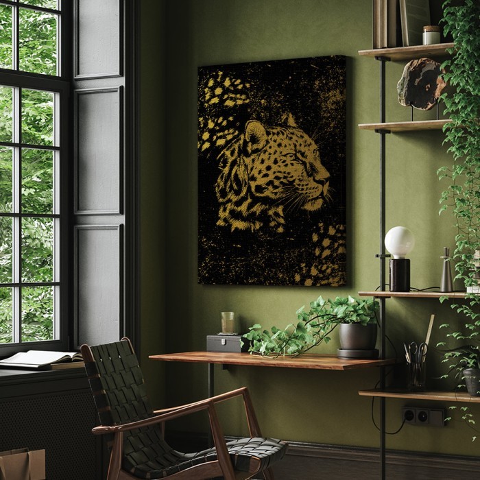 Πίνακας σε καμβά για το δωμάτιο – Leopard Portrait