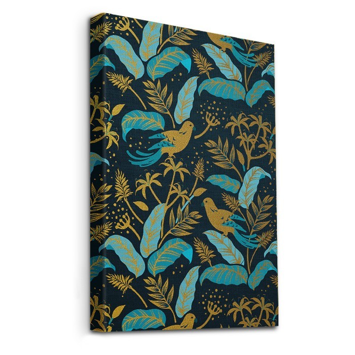 Πίνακας σε καμβά με τελάρο – Blue Golden Tropical Parrots