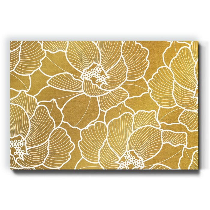Πίνακας σε καμβά - Gold Floral Pattern