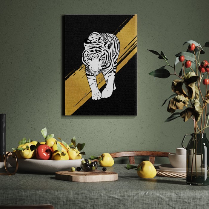 Πίνακας σε καμβά για το δωμάτιο – White Tiger
