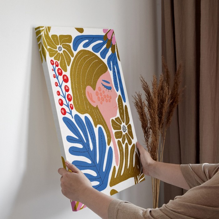 Πίνακας σε καμβά διακόσμηση τοίχου – Floral Woman