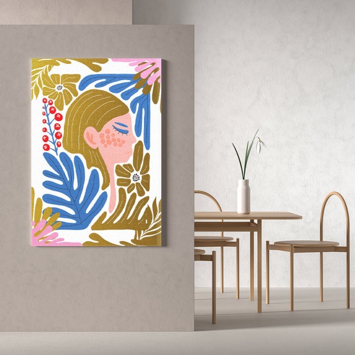 Πίνακας σε καμβά για το δωμάτιο – Floral Woman