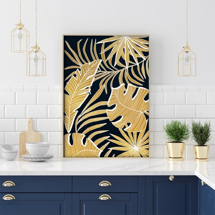 Πίνακας σε καμβά με κορνίζα – Χρυσά Φύλλα