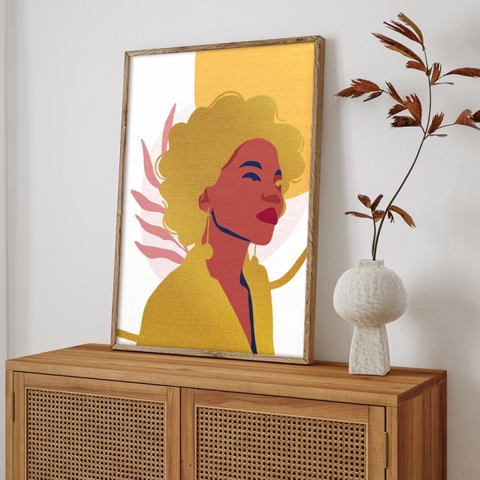 Πίνακας σε καμβά με κορνίζα – Golden Lady
