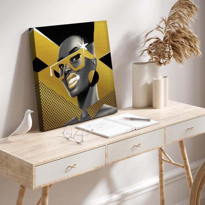 Πίνακας σε καμβά για το δωμάτιο – Golden Pop Art