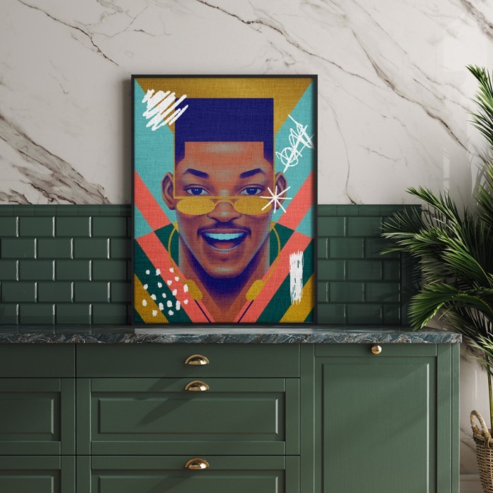 Πίνακας σε καμβά με κορνίζα – Will Smith Pop Art