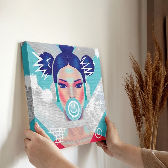 Πίνακας σε καμβά διακόσμηση τοίχου – Japanese Girl with Headset
