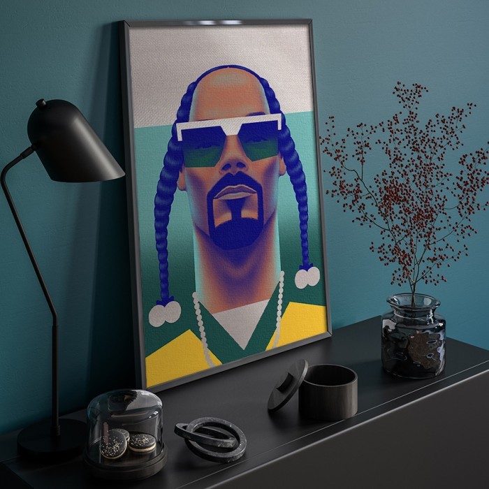 Πίνακας σε καμβά με κορνίζα – Snoop Dog Illustration