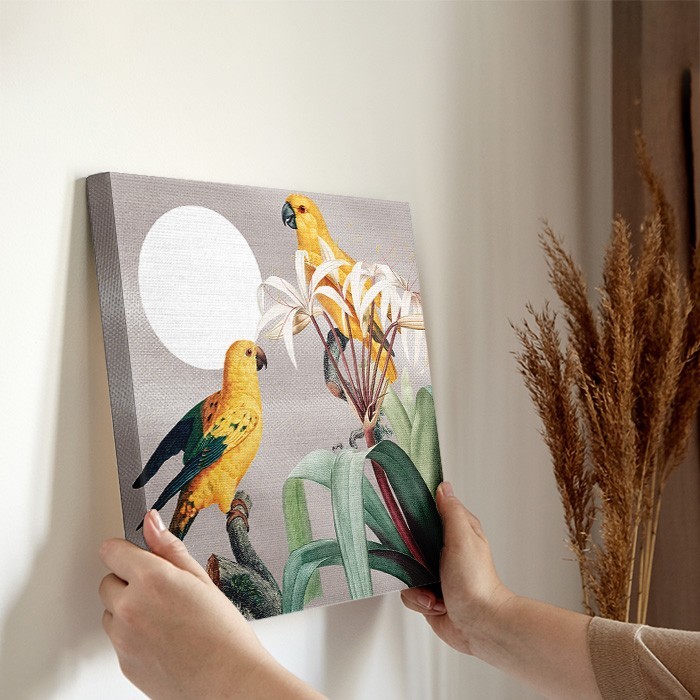 Πίνακας σε καμβά διακόσμηση τοίχου – Yellow Parrots