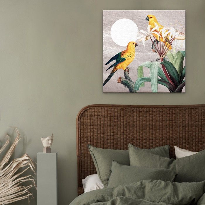 Πίνακας σε καμβά για το δωμάτιο – Yellow Parrots