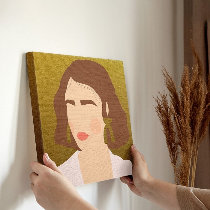 Πίνακας σε καμβά διακόσμηση τοίχου – Chic Woman with Earrings