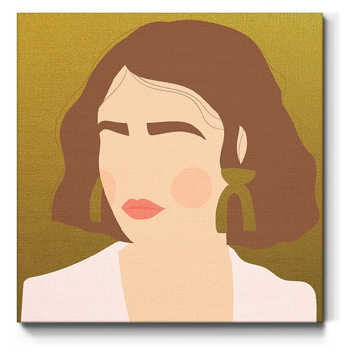 Πίνακας σε καμβά - Chic Woman with Earrings