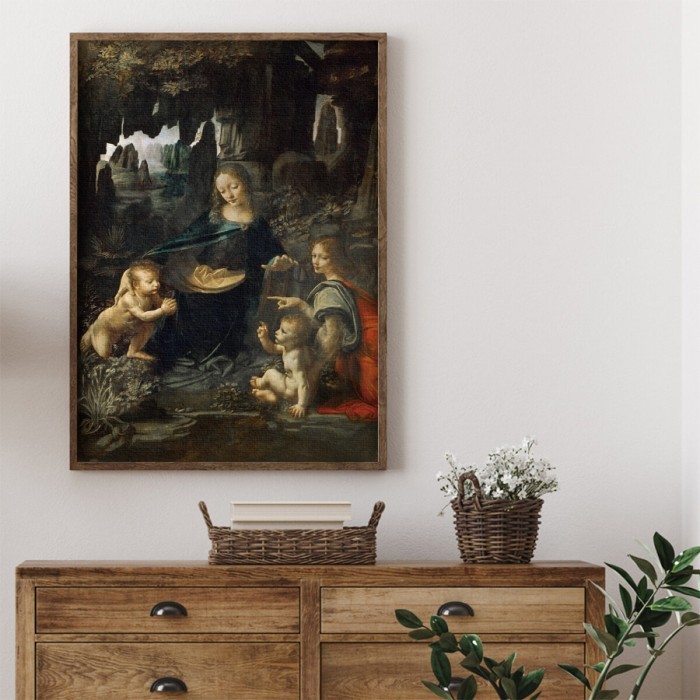 Πίνακας σε καμβά με κορνίζα – La Vergine delle Rocce