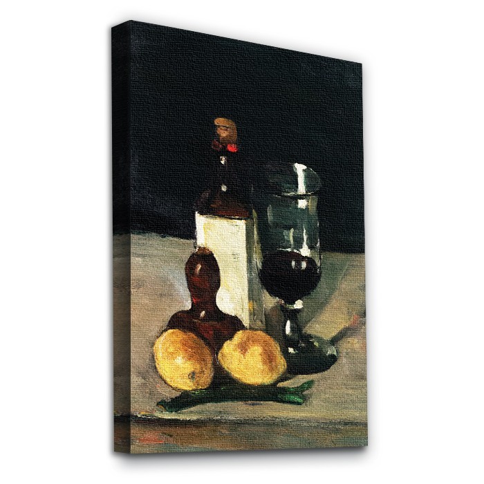 Πίνακας σε καμβά με τελάρο – Still Life With Bottle Glass And Lemons'