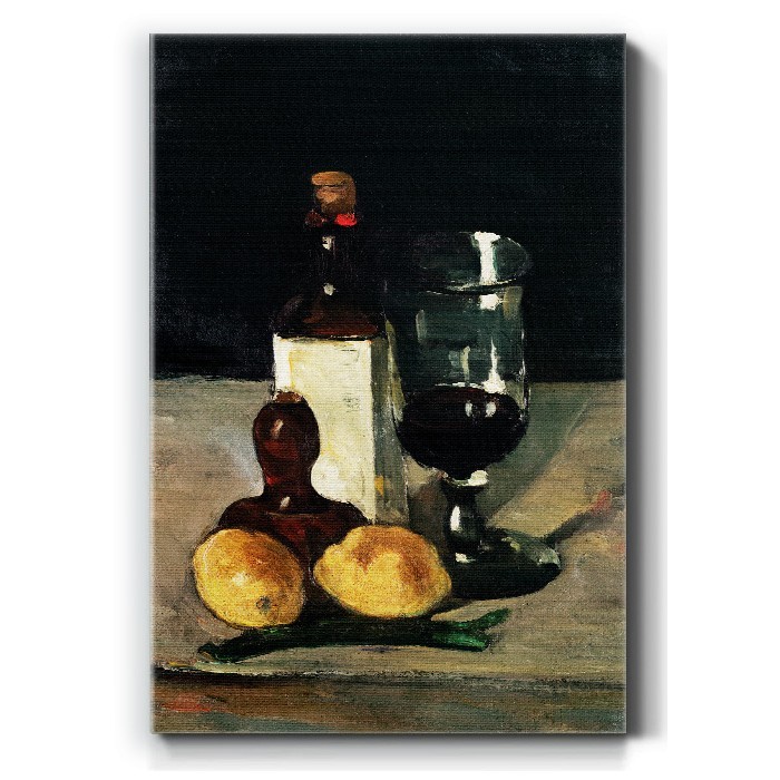 Πίνακας σε καμβά – Still Life With Bottle Glass And Lemons'