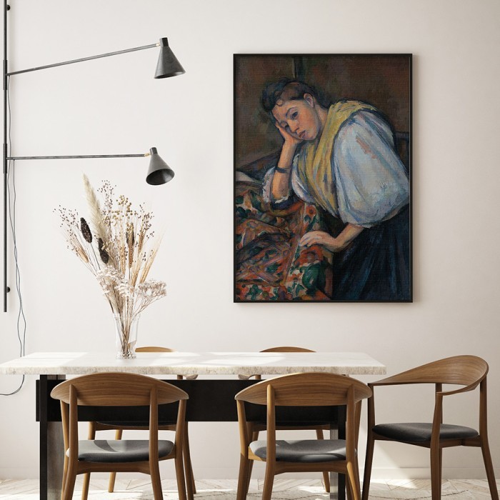Πίνακας σε καμβά με κορνίζα – Young Italian Woman at a Table