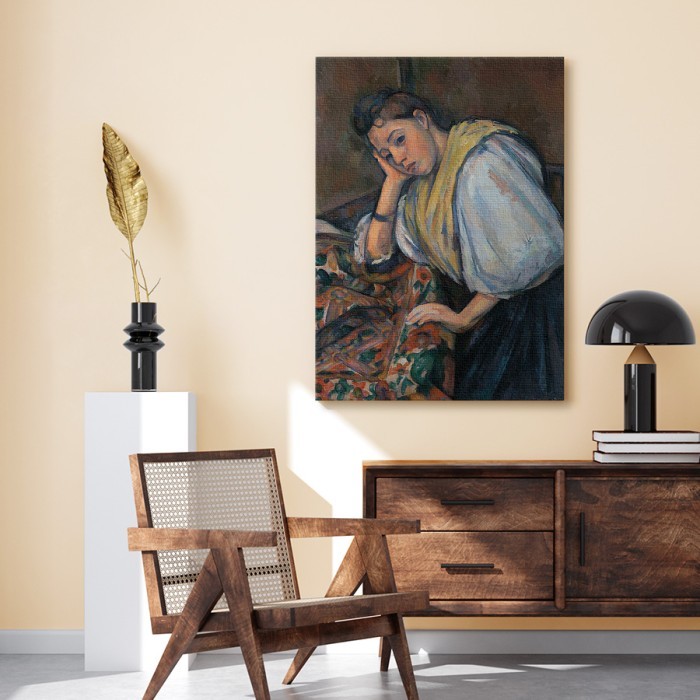 Πίνακας σε καμβά για το δωμάτιο – Young Italian Woman at a Table