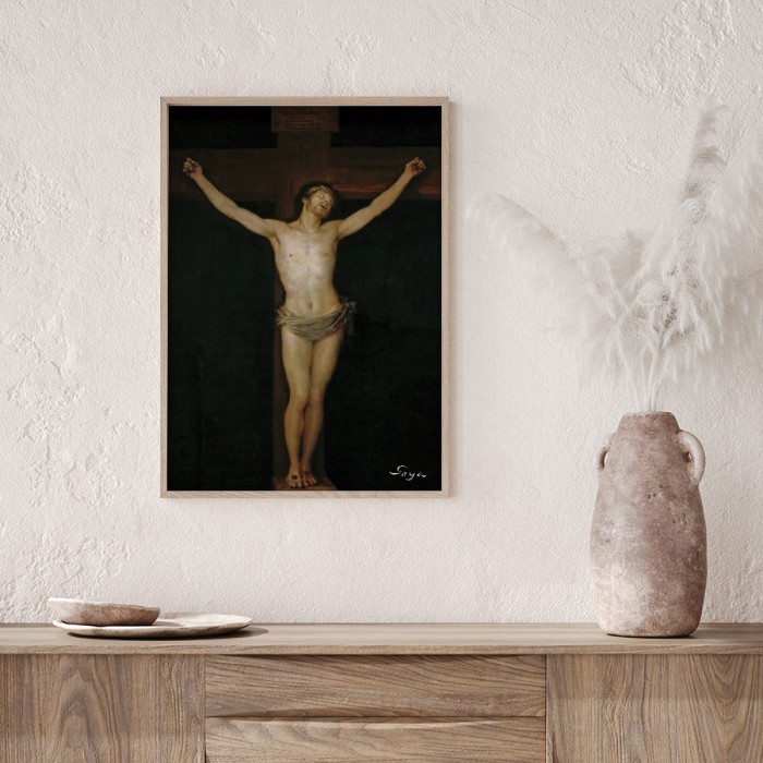 Πίνακας σε καμβά με κορνίζα – Ο εσταυρωμένος Χριστός