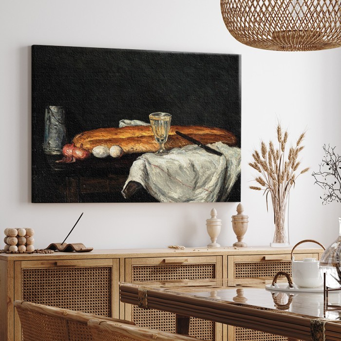 Πίνακας σε καμβά για το δωμάτιο – Still Life with Bread and Eggs