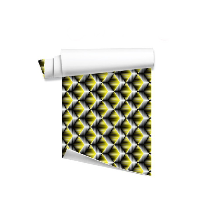 Τρισδιάστατες ταπετσαρίες τοίχου 3D κίτρινοι κύβοι