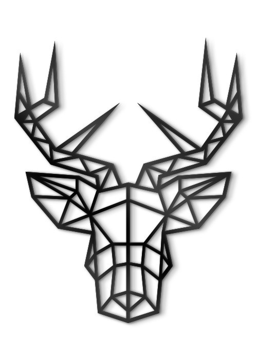 Διακόσμηση Τοίχου - πίνακες 3D - Polygonal reindeer head