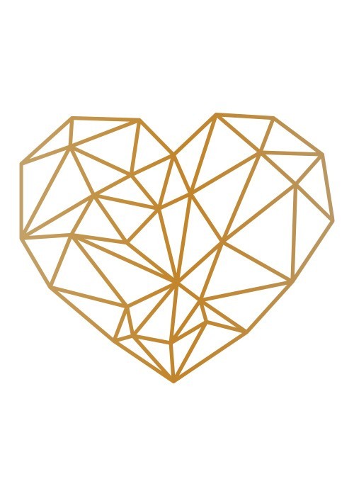 Αφίσα Poster Καρδιά σε Gold - χρυσό