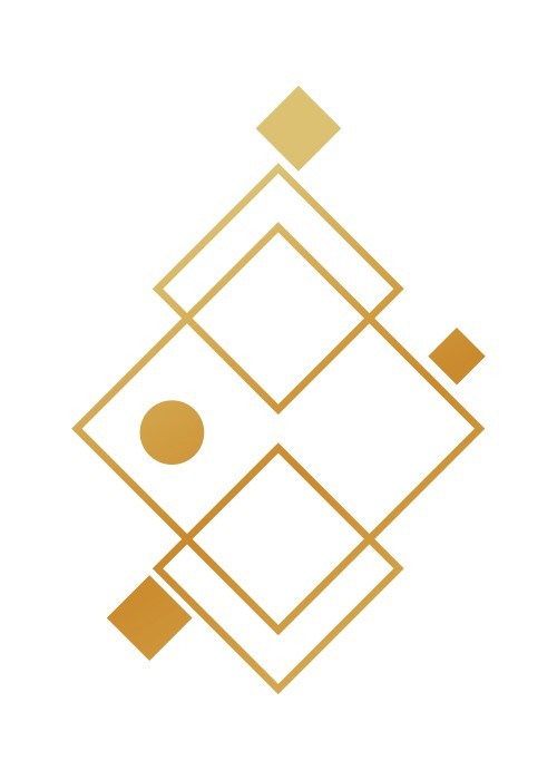 Αφίσα Poster Ασύμμετρα Σχήματα σε Gold - Χρυσό 