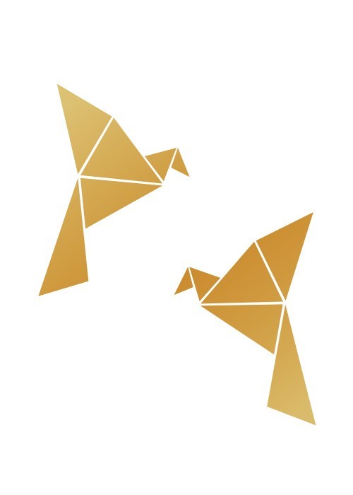 Αφίσα Poster Γεωμετρικά Πουλιά σε Gold – Χρυσό