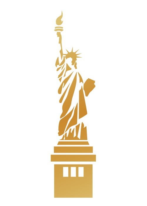 Αφίσα Poster Άγαλμα της ελευθερίας σε Gold – Χρυσό