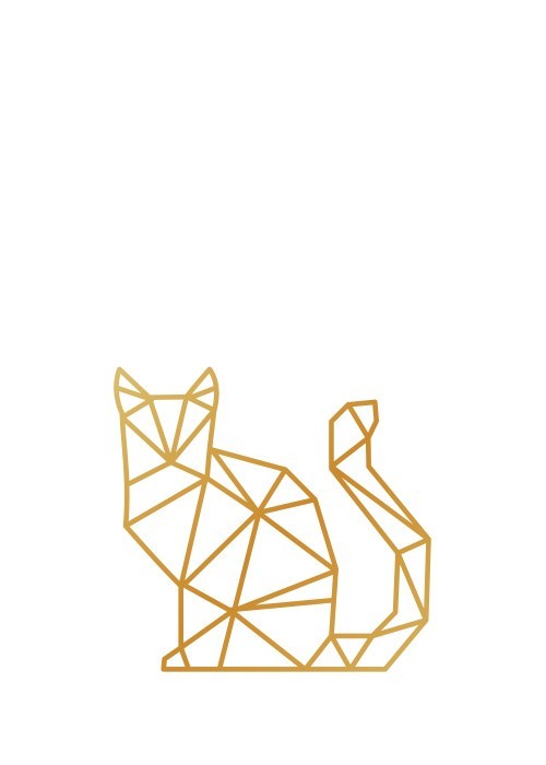 Αφίσα Poster Γάτα σε Gold – Χρυσό