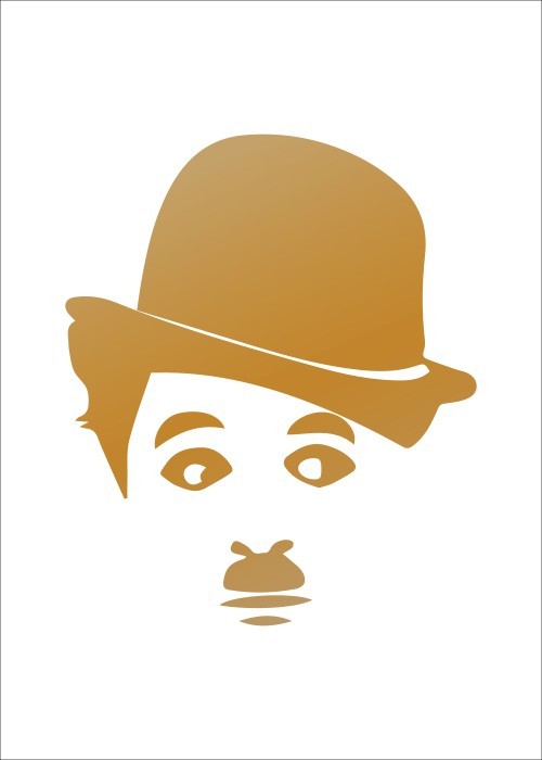 Αφίσα Poster Charlie Chaplin σε Gold – Χρυσό