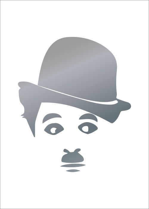 Αφίσα Poster Charlie Chaplin σε Silver – Ασημί
