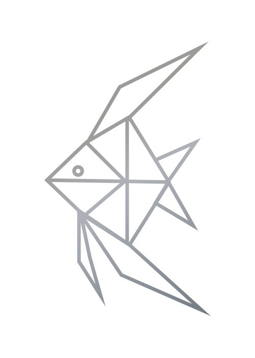 Αφίσα Poster Fish σε Silver – Ασημί