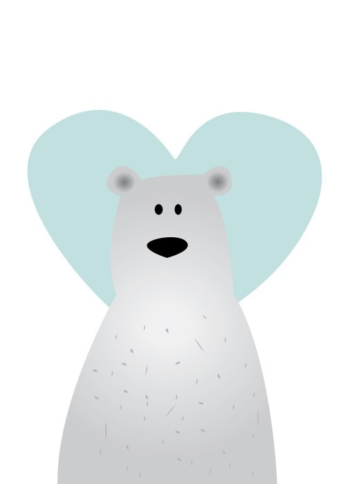 Αφίσα Poster Αρκούδος με μπλε καρδιά