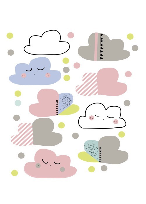 Αφίσα Poster Πολύχρωμα συννεφάκια
