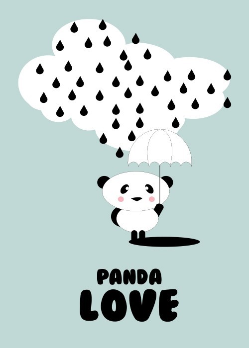 Αφίσα Poster Rainy panda